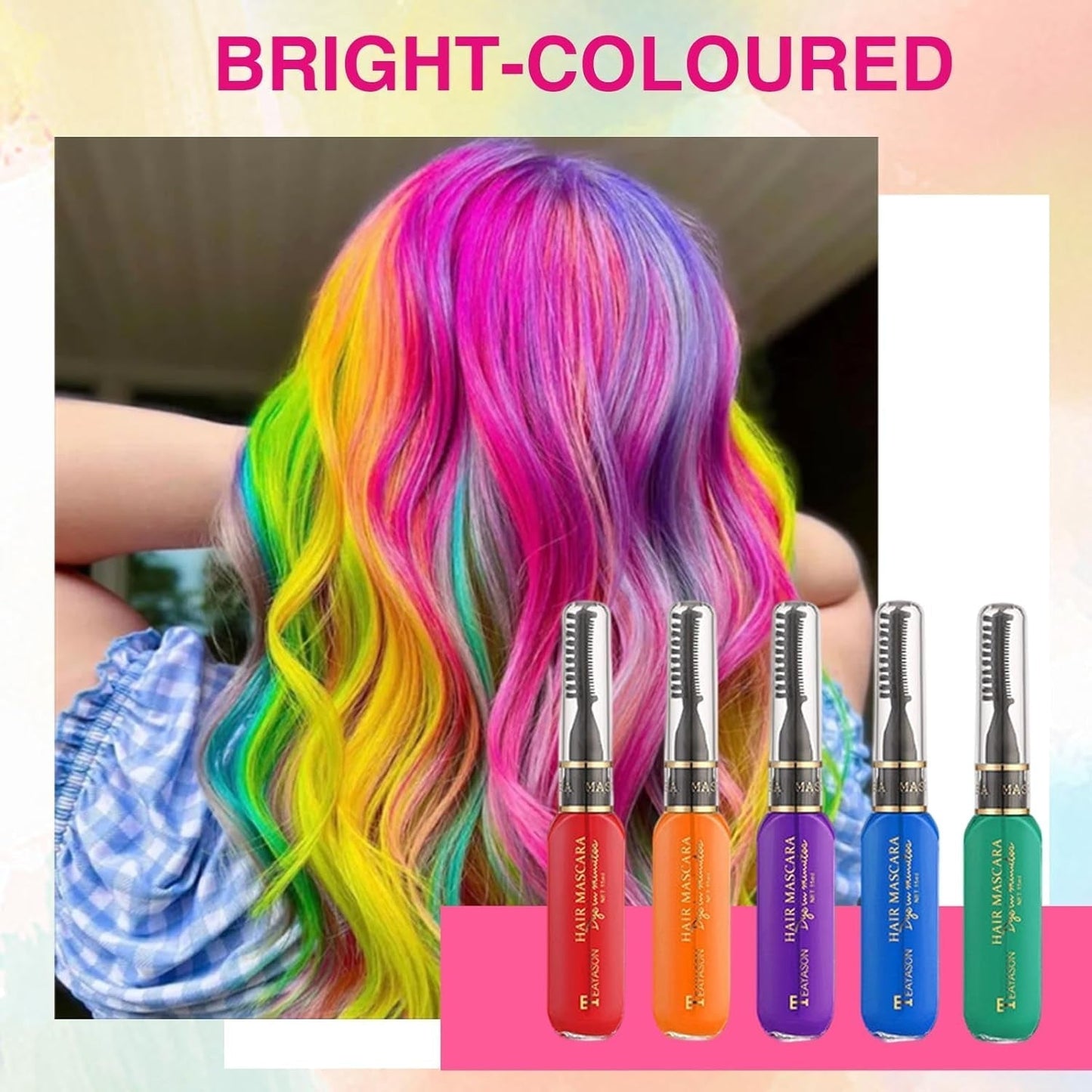 5 Farben Temporäre Haarfarbe für Kinder, waschbare Farbe, Mascara, Haarkreide, Salon-Haarfarbe, Naty Shop