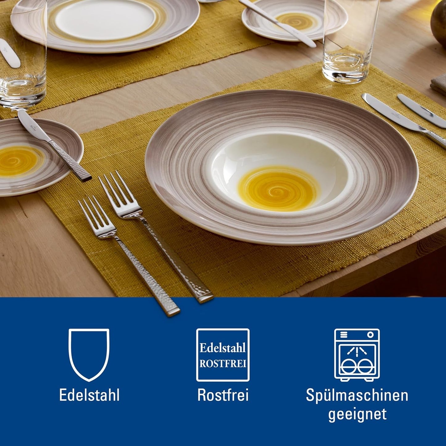 Villeroy & Boch Blacksmith Besteckset für bis zu 6 Personen, 24-teilig, Edelstahl