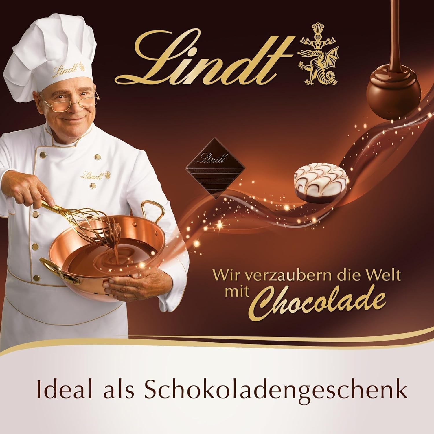 Lindt Schokolade - Golfbälle | 110 G| Drei Golfbälle Aus Lindt Vollmilch-Schokolade Mit Nougatcremefüllung Und Waffelstückchen | Pralinengeschenk | Geschenk für Golfer | Schokoladengeschenk Naty Shop