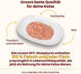 Almo Nature HFC natürliches Nassfutter für Katzen – Thunfisch und Garnelen, 24er-Pack (24 x 70 g)