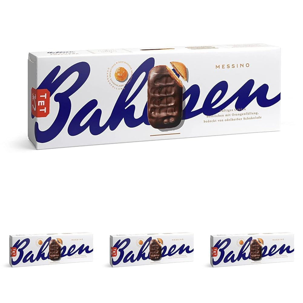 Bahlsen Messino Edelherb – 4er-Pack – Flauschiger Teig mit Edelherb-Schoko-Orangen-Füllung (1 x 125 g)
