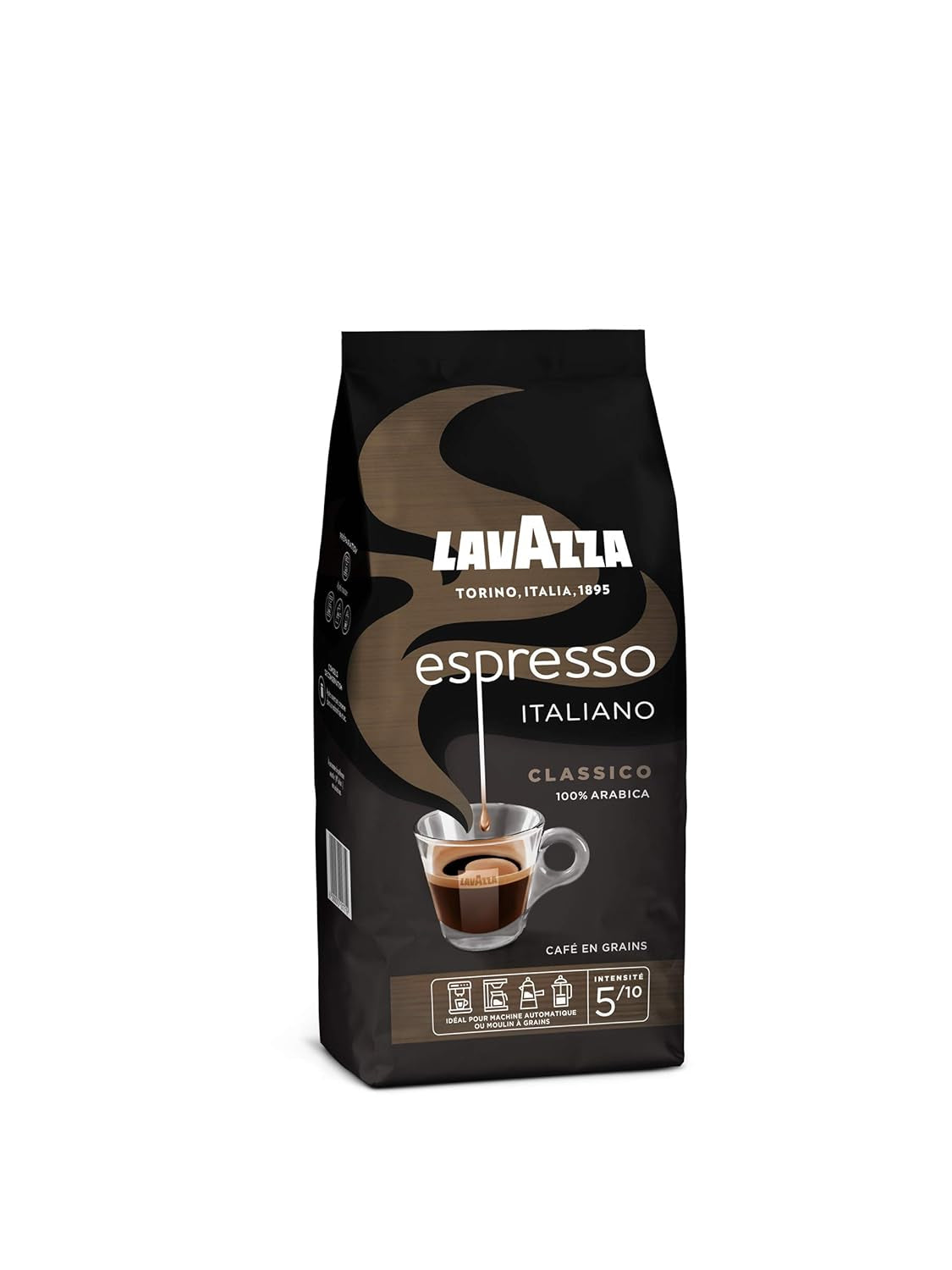 Lavazza Espresso Italiano Kaffeebohnen, 100 % Arabica-Espresso, ausgewogen und aromatisch, 500g-Packung