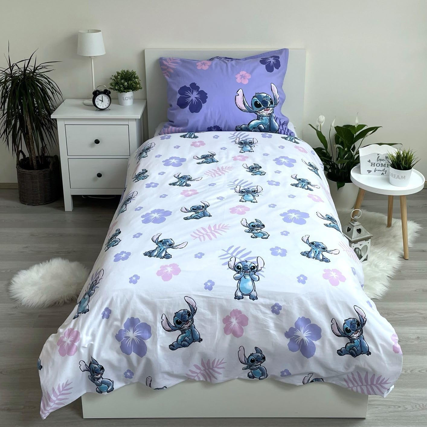 Wende-Kinderbettwäsche, Lilo & Stitch, 100 % Baumwolle. Bettwäsche – Kinder Naty Shop