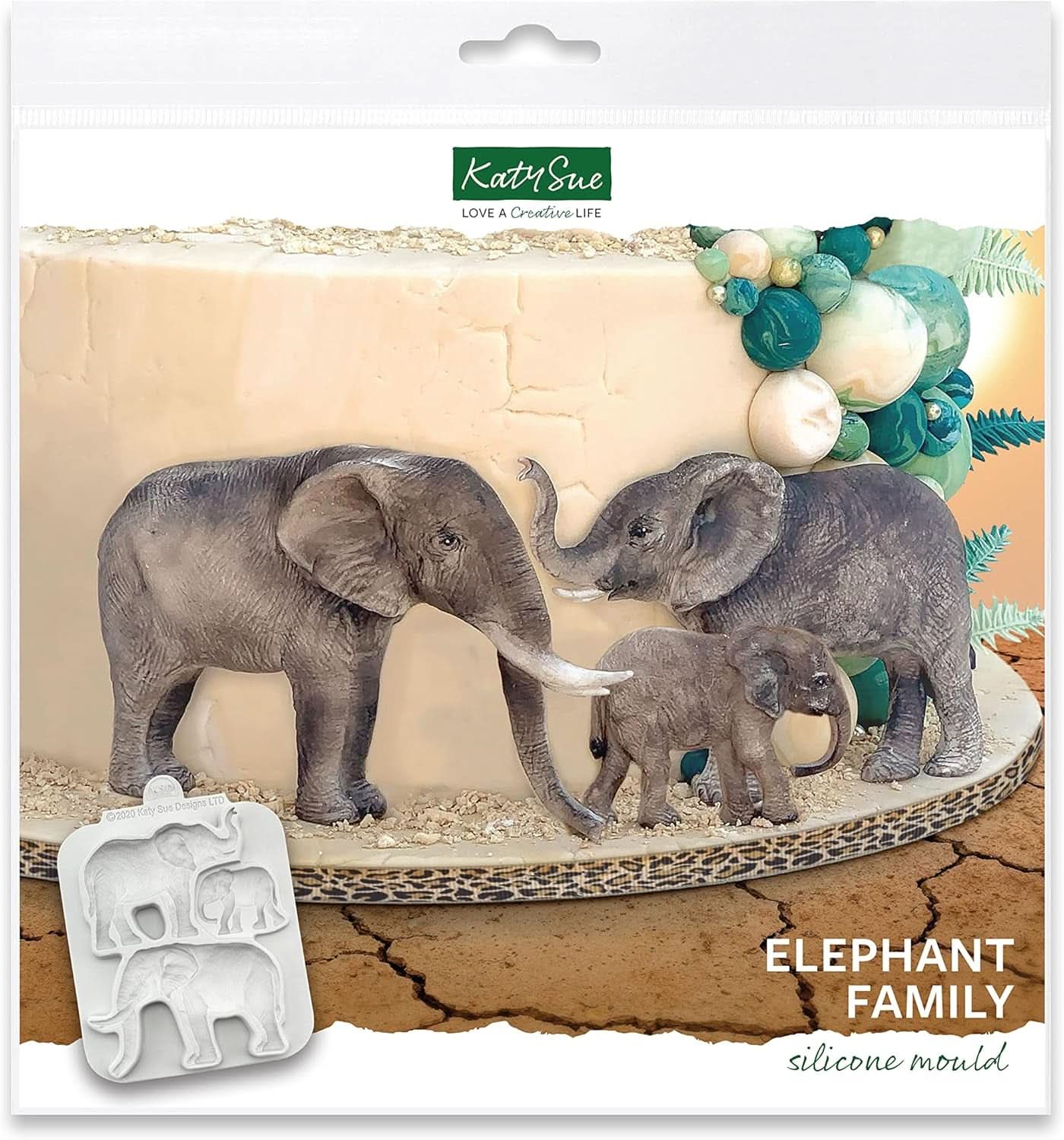 Katy Sue, Silikonform Elefantenfamilie Kitchen Naty Shop