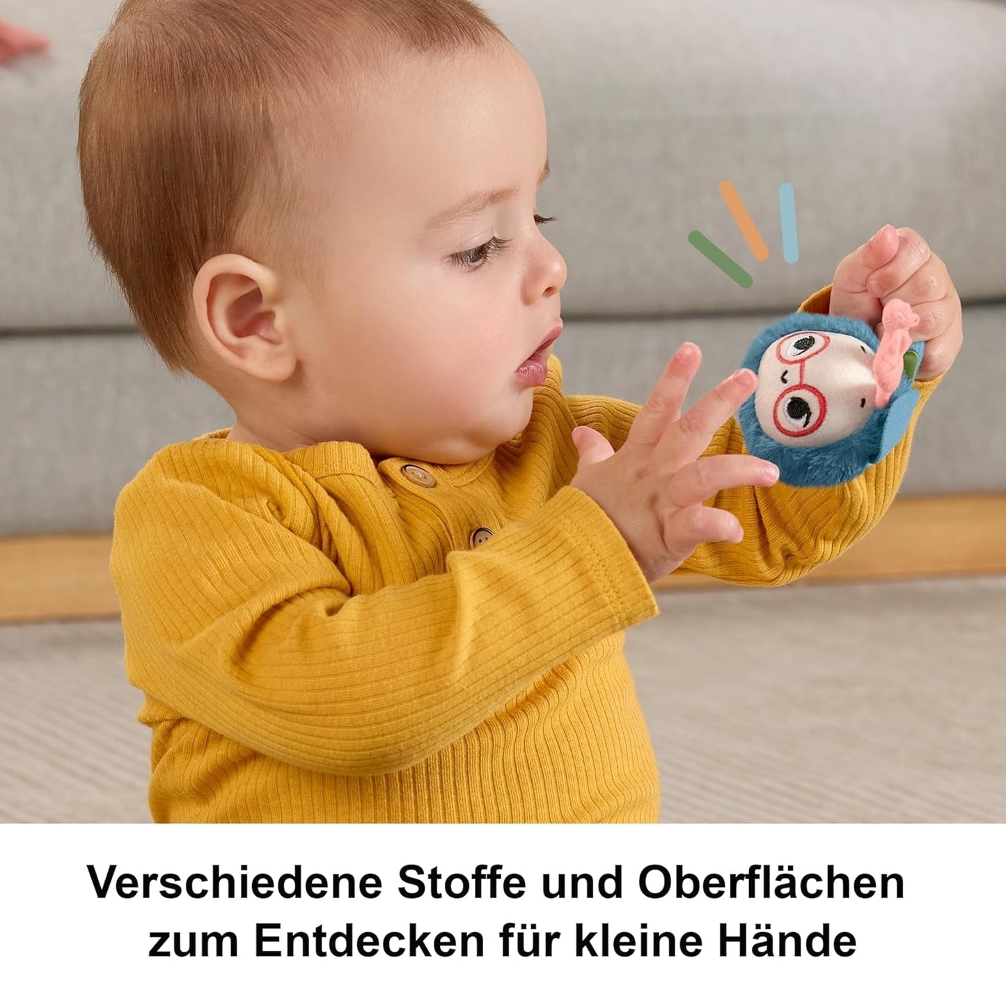 Babyspielzeug Fisher-Price Planet Friends 2-in-1 Glocke und Biene sensorisches Plüschtier als zweiteiliges Set für Neugeborene bis 3 Monate, HYR56 Babyspielzeug Naty Shop
