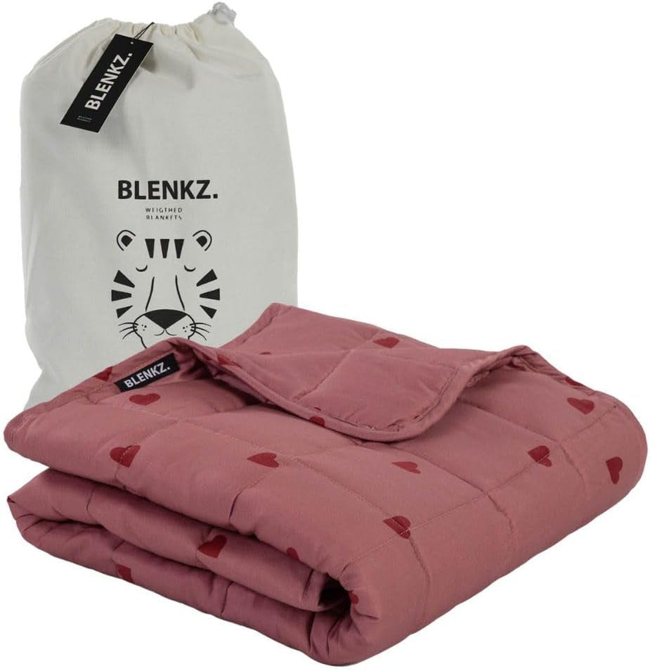 Beschwerte Babydecke | 3,5 kg | 100X150Cm | Therapiedecke | Gewichtsdecken | Schwere Decke (blaues Tigergesicht, 3,5 kg – 100 x 150 cm) BLENKZ Betten und Decken. Herz rosa rot 3,5Kg-100X150 cm