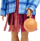 Barbie HDJ46 – Extra-Puppe im Kleid mit Basketball-Trikot und Zubehör, mit Corgi-Haustier, extra langem lockigem Haar mit rosa Strähnen und flexiblen Gelenken, Geschenkspielzeug für Kinder ab 3 Jahren, Naty Shop Dolls