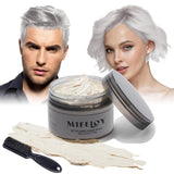 4,23 Unzen Lila Haartönung Temporäre Haarfarbe mit Pinseln, Männer Frauen Styling Haartönung Wachs, Sofortige Haarcreme Schlamm Natürliche Frisur Pomade, DIY Cosplay Halloween Haarwachs Haarfärbemittel Naty Shop Weiß