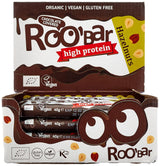 Proteinreiche, mit Schokolade glasierte Haselnussriegel – 100 % biologisch, vegan, Fruchtriegel, frei von Milchprodukten, glutenfrei, frei von raffiniertem Zucker – 16 Riegel x 40 g