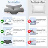 MULISOFT Memory Foam-Kissen, bequemes Kopfkissen, Nackenstützkissen, ergonomisches Seitenschläferkissen (grau). Orthopädische Halskissen von Naty Shop
