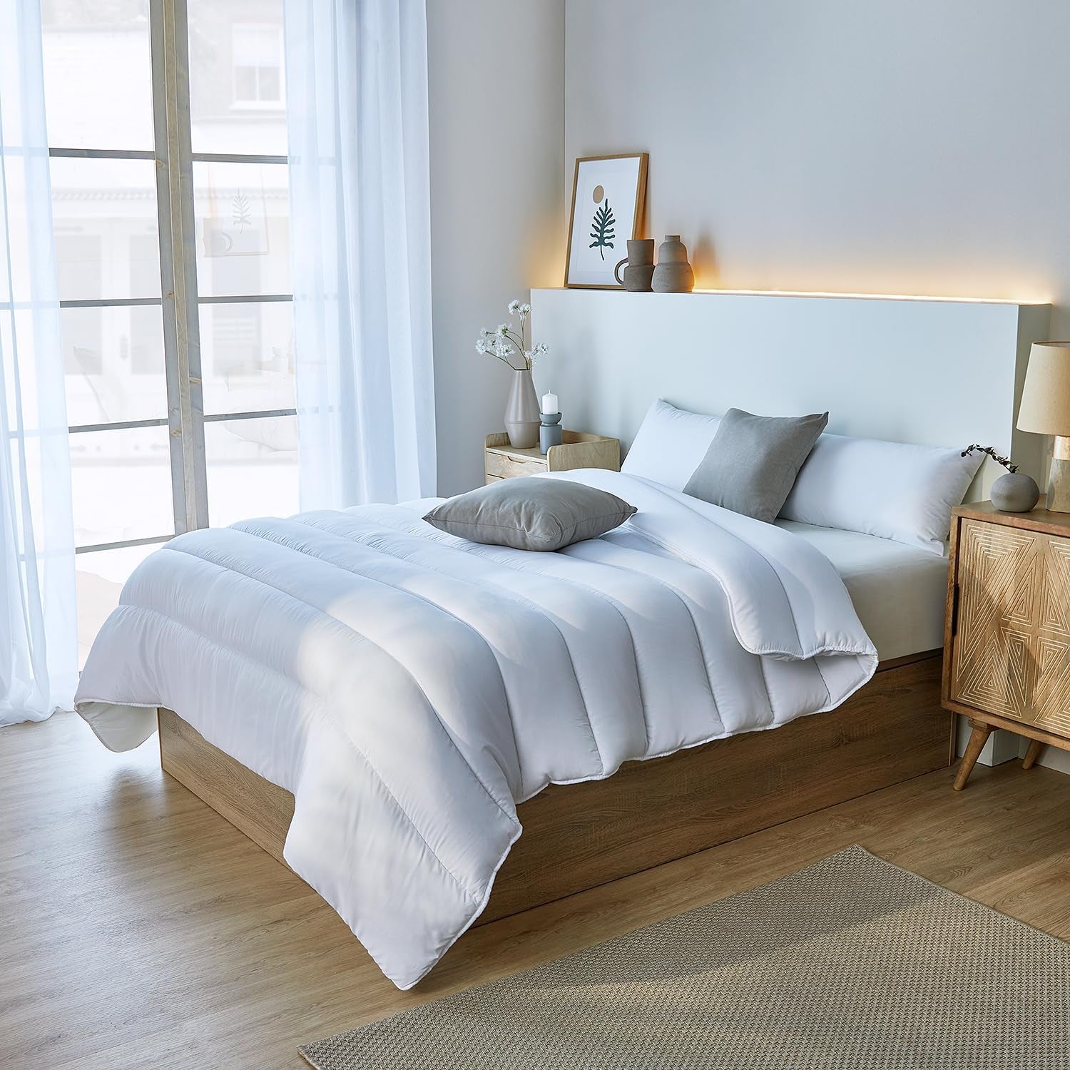 Pikolin Home – Anpassbares Laken aus 100 % Baumwolle, atmungsaktiv, langlebig und widerstandsfähig. Steppdecken und Steppdecken Naty Shop