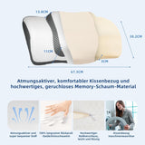 Orthopädisches Kissen, ergonomisches Nackenkissen, Kopfkissen, Original-Memory-Schaum-Kissen für Seiten, Rücken- und Bauchunterstützung, Nackenstützkissen für Männer, Frauen (67,3 x 38,2 x 13,8/3 cm). Orthopädische Halskissen von Naty Shop