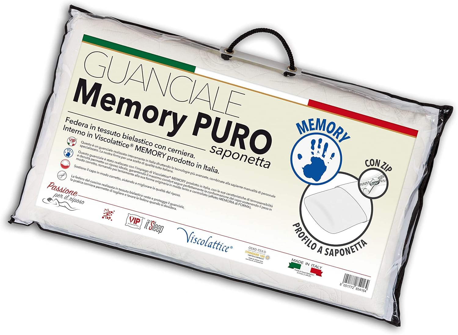 V.I.P. Very Important Pillow Memory-Kissen, Weiß, 50 x 80 Naty Shop Standard-Kissen Standardtitel
