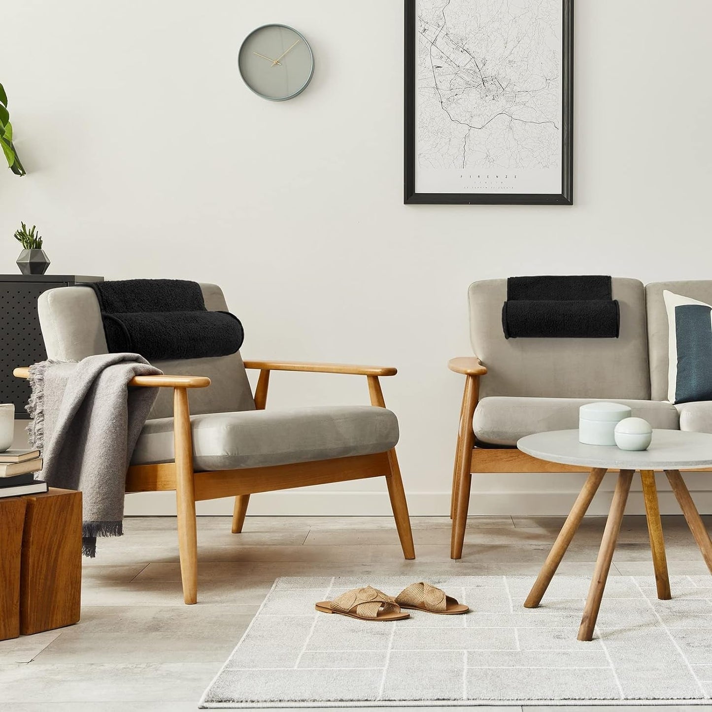 Chaiselongue-Nackenkissen, Kopfkissen, Plüsch, verstellbares Kissen, Nackenrolle, rutschfestes Fleece, Sofa-Nackenkopfstützkissen für Reisen, Zuhause, Chaiselongue, Sofa, Sessel (schwarz)