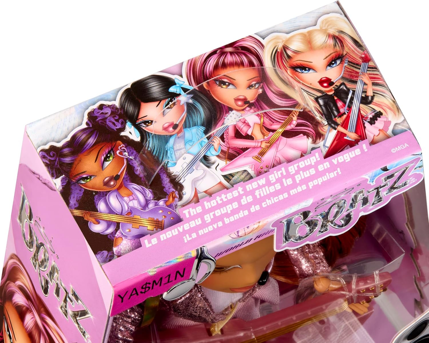BRATZ Pop Starz Yasmin – Modepuppe mit Sammelanhänger, Outfit und Musikzubehör