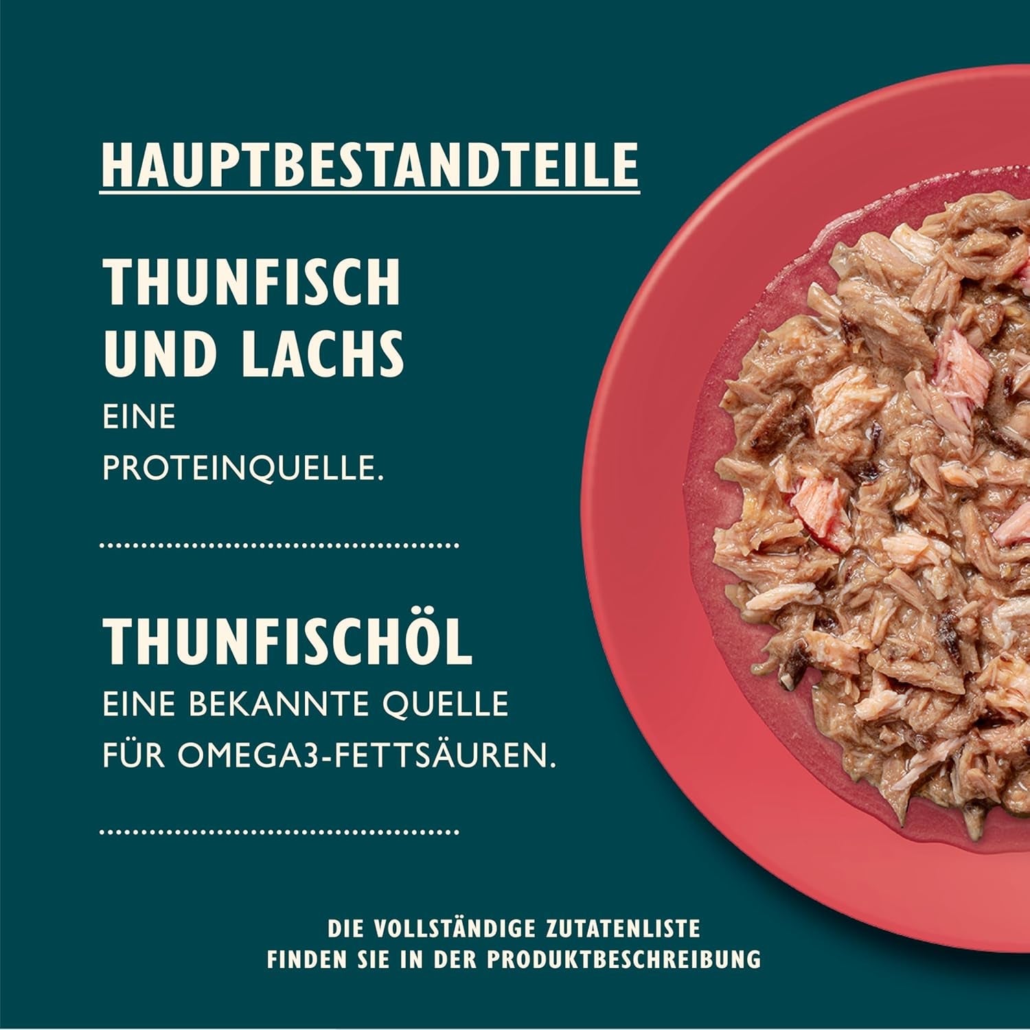Gehackte Filets in Brühe mit Thunfisch und Lachs, zubereitet mit natürlichen Zutaten, Lily's Kitchen, Nassfutter für ausgewachsene Katzen, 70g-Box