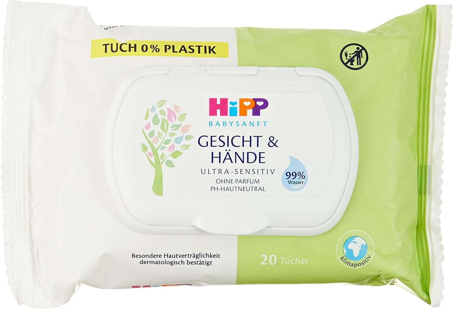 HIPP Babysanft Gesicht & Handtücher, Feuchttücher 12X 20 Stück. Naty Shop