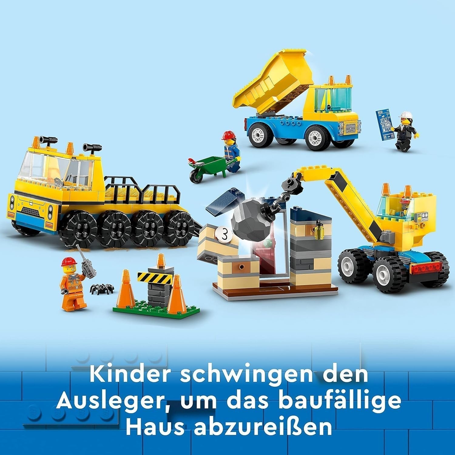 LEGO 60391 City Baufahrzeuge und Abrissbirne, Kran, Bagger, Muldenkipper und Transportfahrzeuge, Spielzeug, Lernspielzeug für Kinder ab 4 Jahren. Bausets. Besuchen Sie den LEGO-Store