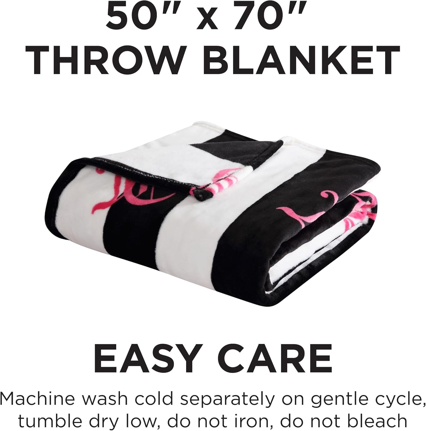 Juicy Couture Cabana Plüsch-Überwurfdecke, 127,7 x 178,8 cm, luxuriöse Mikrofaser-Plüschdecke für maximalen Komfort und gemütliche Wärme. Juicy Couture Betten und Decken