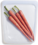 Stasher Bag Wiederverwendbarer Lebensmittelbeutel aus Premium-Silikon, halbe Gallone, blau, langlebig, ofenfest, spülmaschinenfest, gefriergeeignet, umweltfreundlich, Lunchtasche, Lebensmittelzubereitung, 1893 ml, Aufbewahrungsboxen für Lebensmittel, Naty Shop, durchsichtig