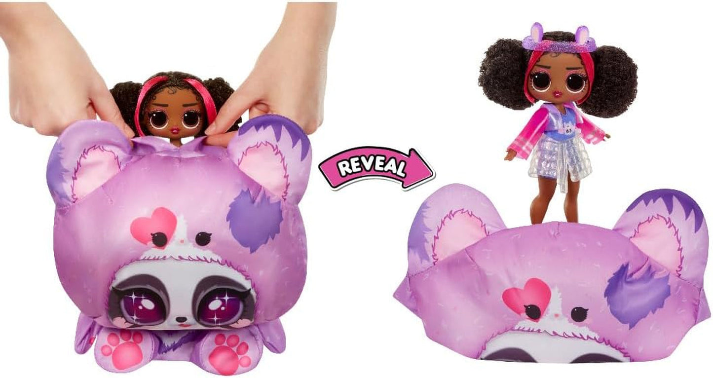 LOL Überraschung! Kostüm für Jugendliche, Überraschungsreifen, niedliche Modepuppe mit aufblasbarem Lila-Panda-Kostüm und viele Überraschungen, darunter tolle Mode und Accessoires – ideal für Kinder ab 4 Jahren