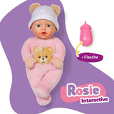 Baby Born Rosie Kuschelpuppe 30 cm mit 6 Geräuschen und Flasche, rosa