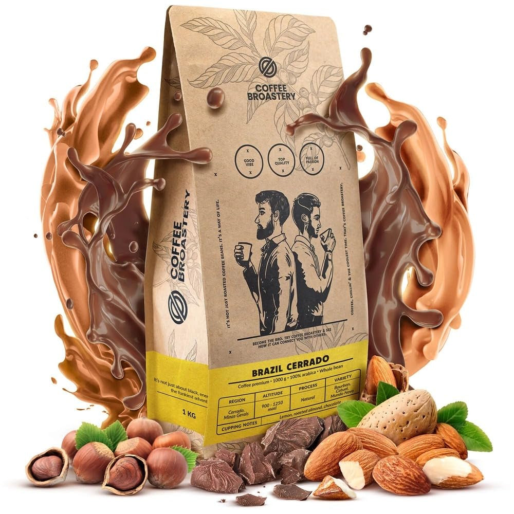 Satz Kaffeebohnen 2x1kg 2000g | Brasilien Mogiana | Brasilien Cerrado | Brasilien | Spezialkaffee | Frisch frittiert