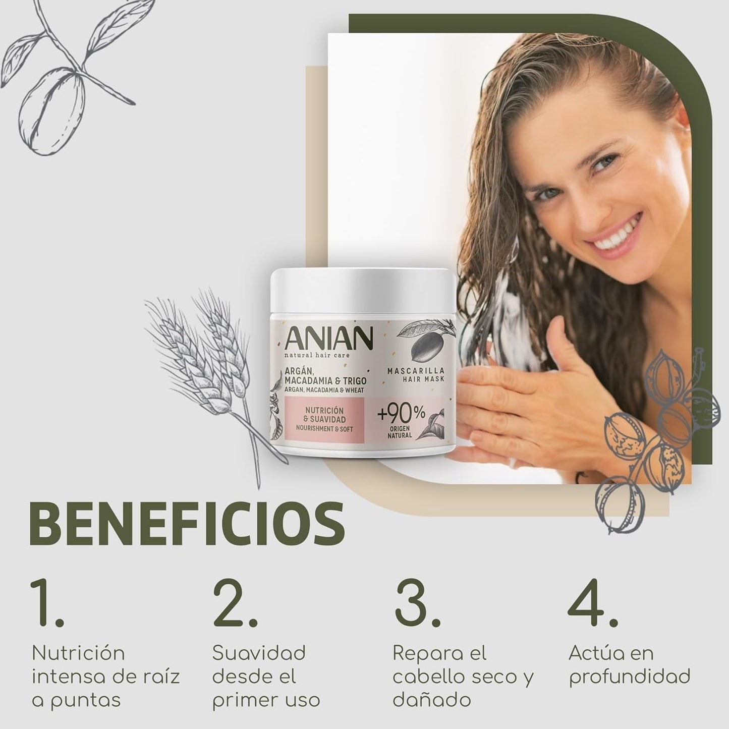 ARGÁN Nutrition y Suavidad Mascarilla 350 ml Haarmaske Naty Shop