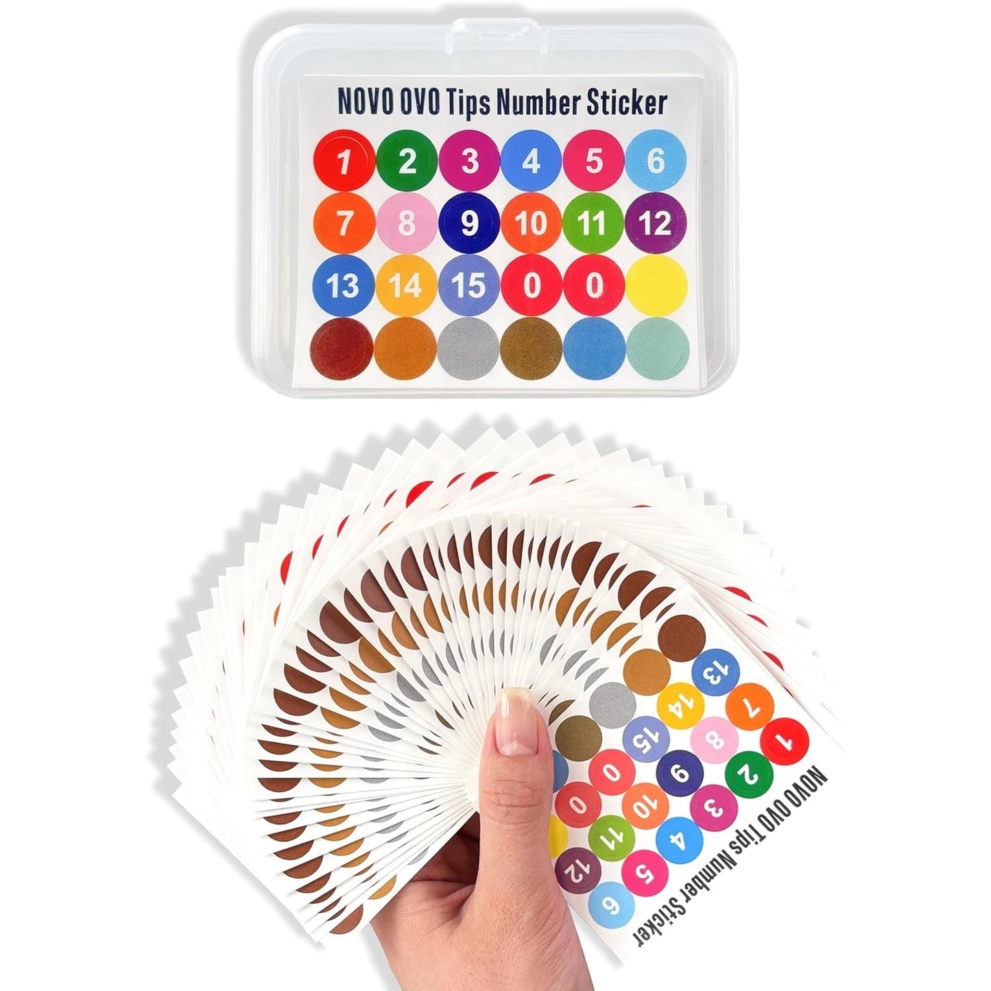 NOVO OVO 360 Stück leicht abreißbare Klebefolie zum Aufdrücken von Nägeln, transparent, doppelseitig, für Nagelkunst, Befestigung/Verpackung/Aufbewahrung/Übung/Zubehör, 30 Stück x 12 Blatt