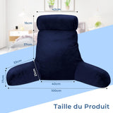 INFANZIA Lesekissen mit Armlehnen, Memory-Schaum, ergonomische Unterstützung für Sofa und Bett, Marineblau