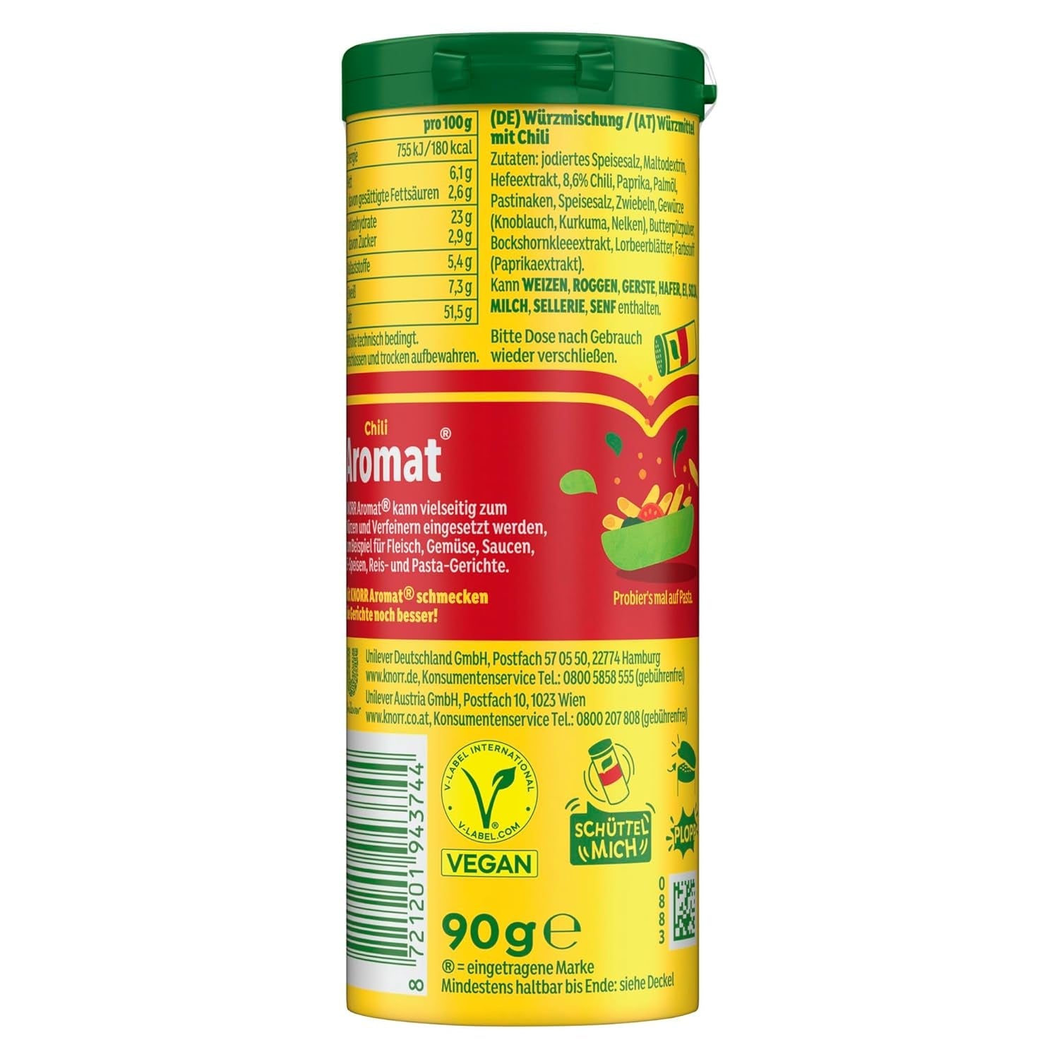 Knorr Würzmischung Chili aromatisiert für schnelle Gerichte zum Würzen und Würzen von Kartoffeln, Nudeln, Gemüse und mehr 90 g