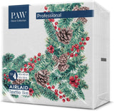 PAW – Airlaid-Servietten (40 x 40 cm) I 50 Stück I Perfekt für Weihnachten, Winter, Feiertage I Tischdekorationen für Heiligabend I Airlaid-Servietten in Stoffoptik Winterzweige I Winterzweige
