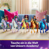 Wildstar-Einhorn von Unicorn Academy – 28 cm großes, originales Sophia-Einhorn aus der Netflix-Serie mit echter Mähne und Schweif, abnehmbarem Zaumzeug, Sattel und Bürste, ab 4 Jahren