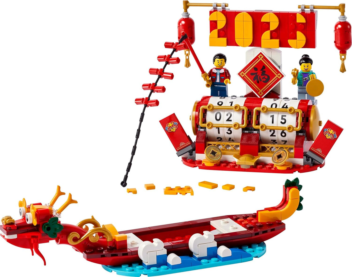 LEGO Feiertagskalender, chinesisches Weihnachtsgeschenk für Jungen und Mädchen, Bauset zum Mondneujahr, ermöglicht Kindern fantasievolles Spielen, festliches Spielzeug, chinesische Neujahrsdekoration 40678 Bausets Besuchen Sie den LEGO-Store
