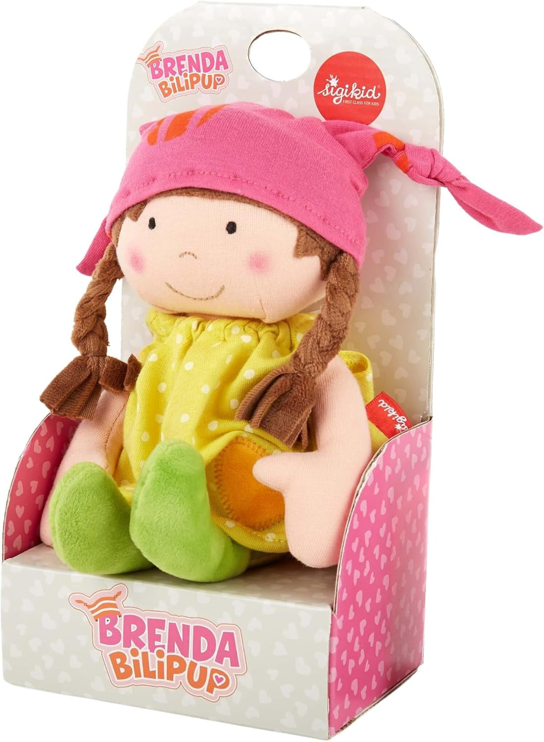 SIGIKID 39411 Kleine weiche Mädchenpuppe, Babyspielzeug, empfohlen ab 6 Monaten, gelb