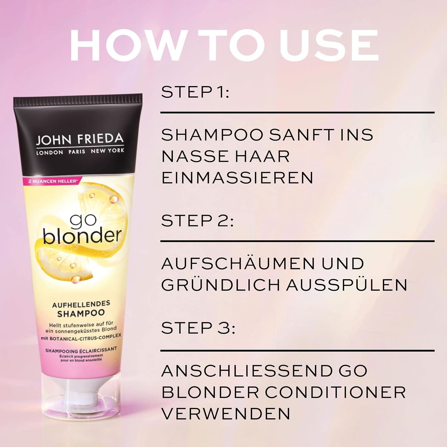 John Frieda Sheer Blonde Go Blonder Shampoo, 250 ml Dusche und Bad Naty Shop