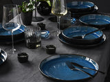 CreaTable, 20149, Nordic Fjord Blue Serie, 16-teiliges Geschirrset für 4 Personen, Kombiservice aus Porzellan, spülmaschinen- und mikrowellenfest, hochwertige Herstellung