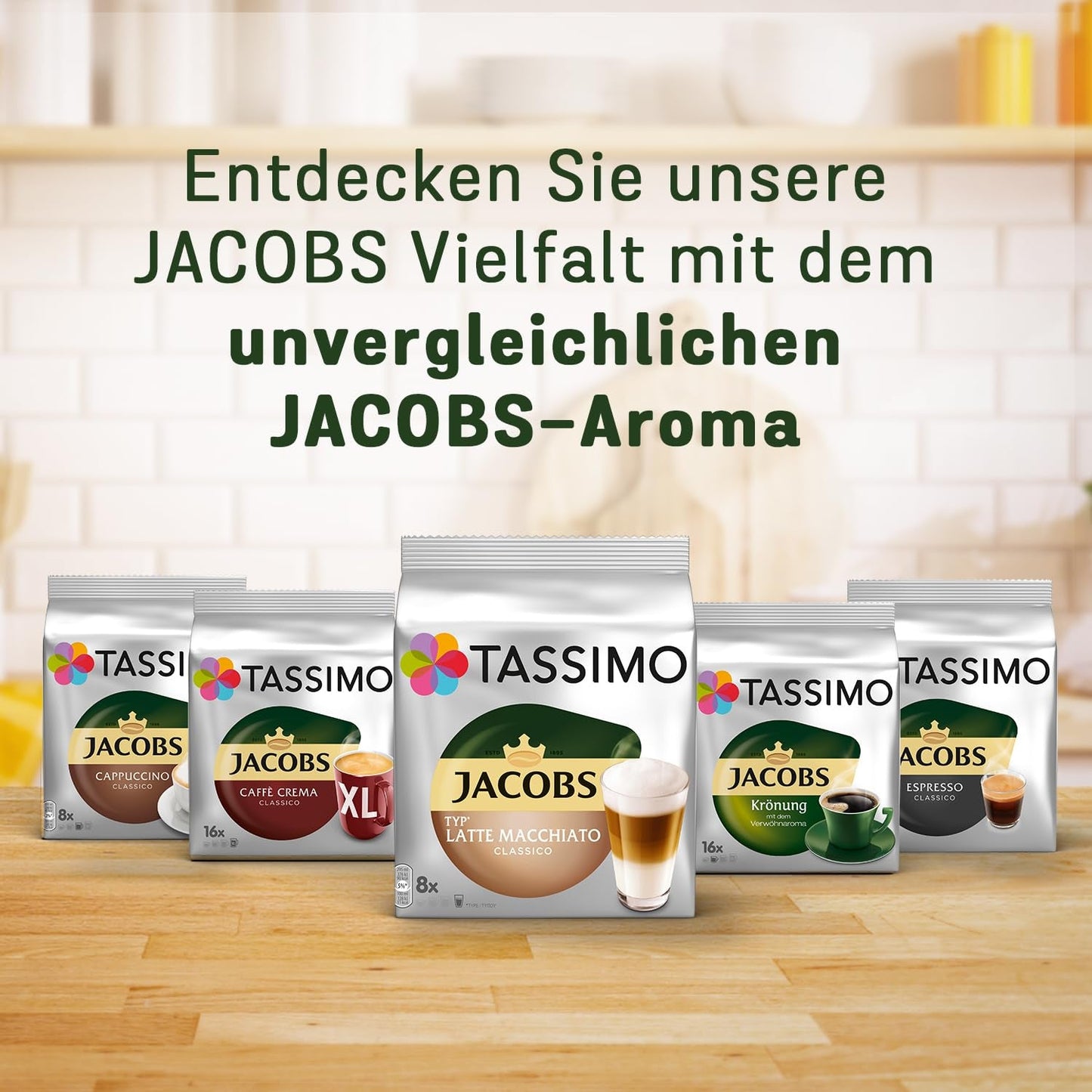 Tassimo Kapseln Jacobs Type Latte Macchiato Classico, 5 x 8 Pads, 40 Kaffeekapseln