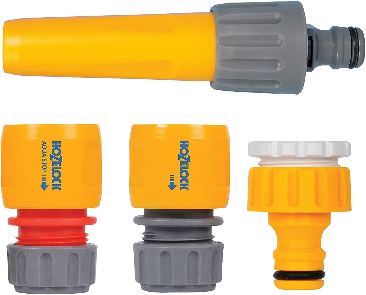 HOZELOCK - Classic Sprühdüsenset Ø 12,5 - 15 mm (1/2"- 5/8"): Starterset mit allen notwendigen Anschlüssen, 1 Sprühdüse, ideal für alle Bewässerungsaufgaben, 1 Aquastop-Anschluss [2352P0000]