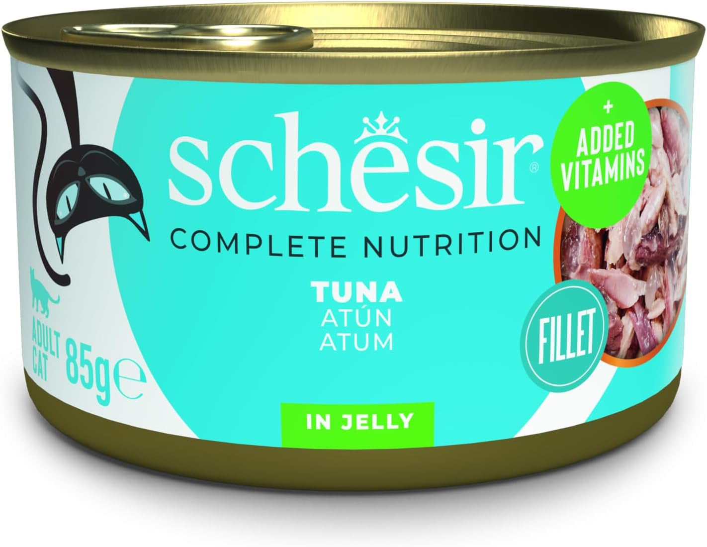 Thunfisch in Gelee, Nassfutter für Katzen, Dose, 100 % natürlich, mit zusätzlichen Vitaminen, 12 x 85 g