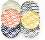 Kuchenteller, 6er-Set; kleine Dessertteller (15 cm); Salatteller aus Porzellan; bunte Teller zum Frühstück; Miniteller für Nudeln, Obst, Brot