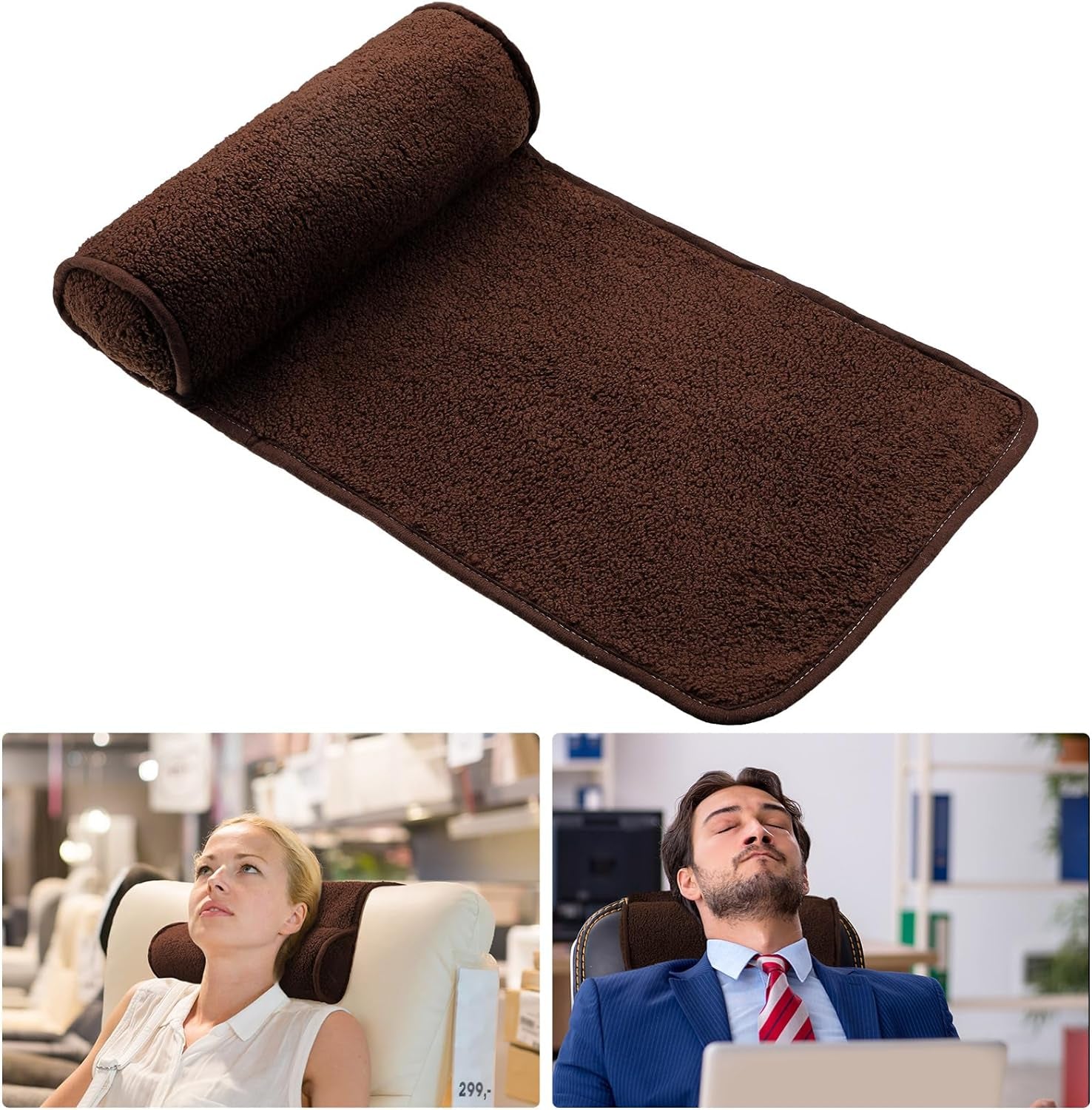 Chaiselongue-Nackenkissen, Kopfkissen, Plüsch, verstellbares Kissen, Nackenrolle, rutschfestes Fleece, Sofa-Nackenkopfstützkissen für Reisen, Zuhause, Chaiselongue, Sofa, Sessel (schwarz)