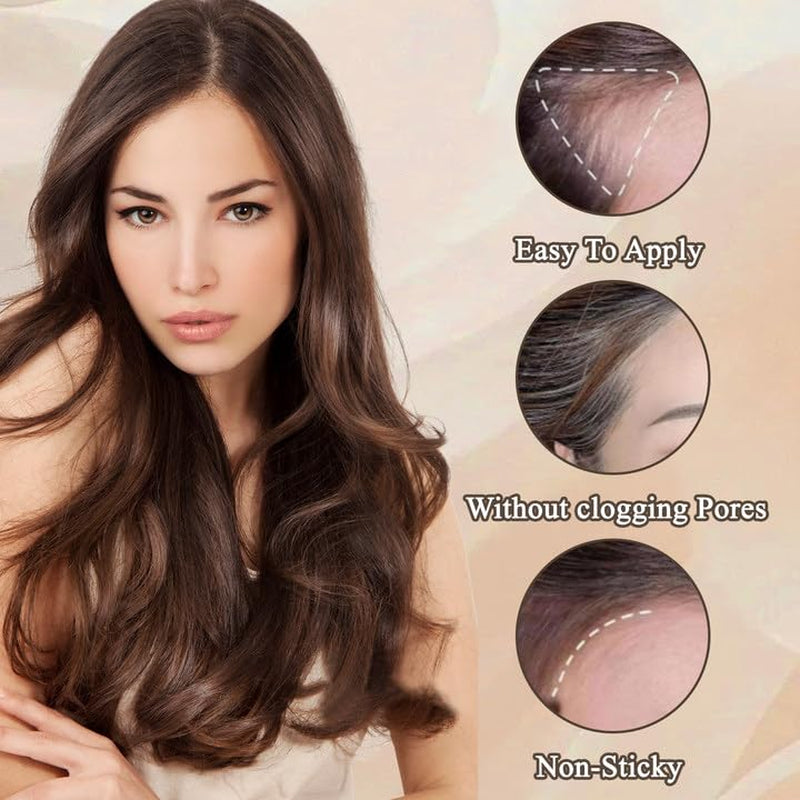 2 Stück dunkelbrauner Haaransatz-Puder, Haaransatz-Puder, Haaransatz-Concealer, Haarfärbestifte mit Kamm, Grauhaar-Abdeckwerkzeug für Frauen und Männer (40 g, Dunkelbraun) Naty Shop Haarfärbemittel