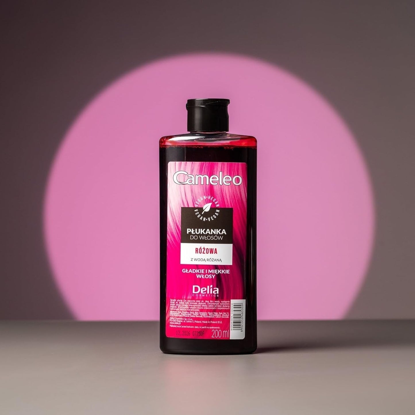 Cameleo – Rose Water Pink Hair Tonic, kein Gelbstich, semi-permanente Haarfarbe – für blondes und graues Haar – Farbe und Pflege – frei von Parabenen | 200 ml Naty Shop Haarfärbemittel