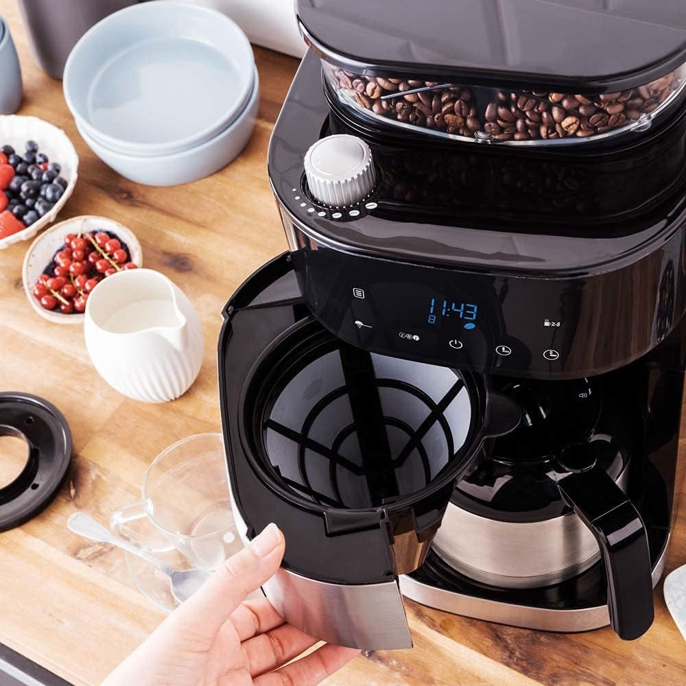 GASTROBACK Grind & Brew Pro Thermo-Espressomaschine, Silber, Schwarz