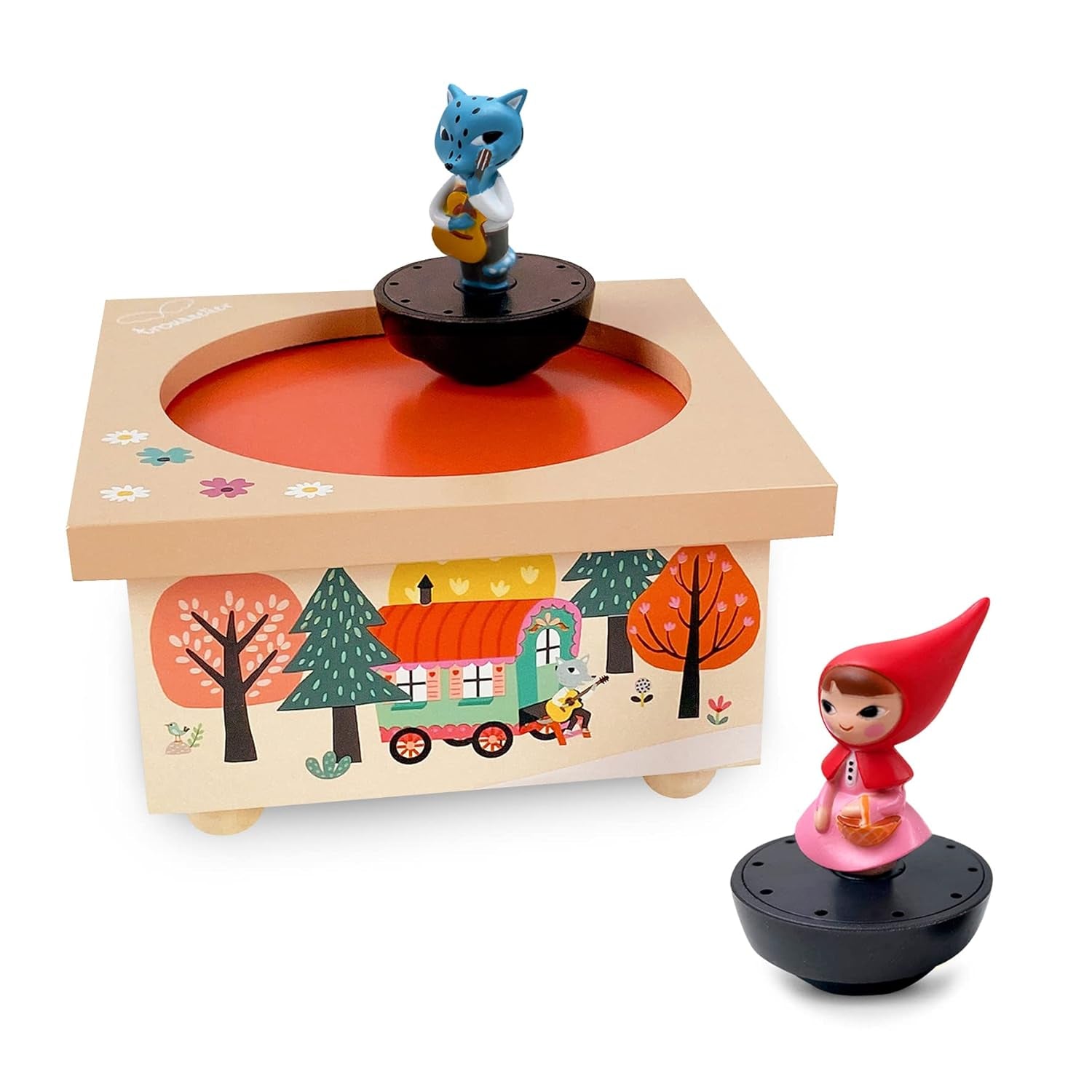 Trousselier – Rotkäppchen – tanzende Spieluhr – Spieluhr – ideales Geburtstagsgeschenk – 2 abnehmbare Figuren – einfach zu handhaben – Frühlingsmusik von Vivaldi – Farbe Mehrfarbig, S95095, großes Babyspielzeug Naty Shop