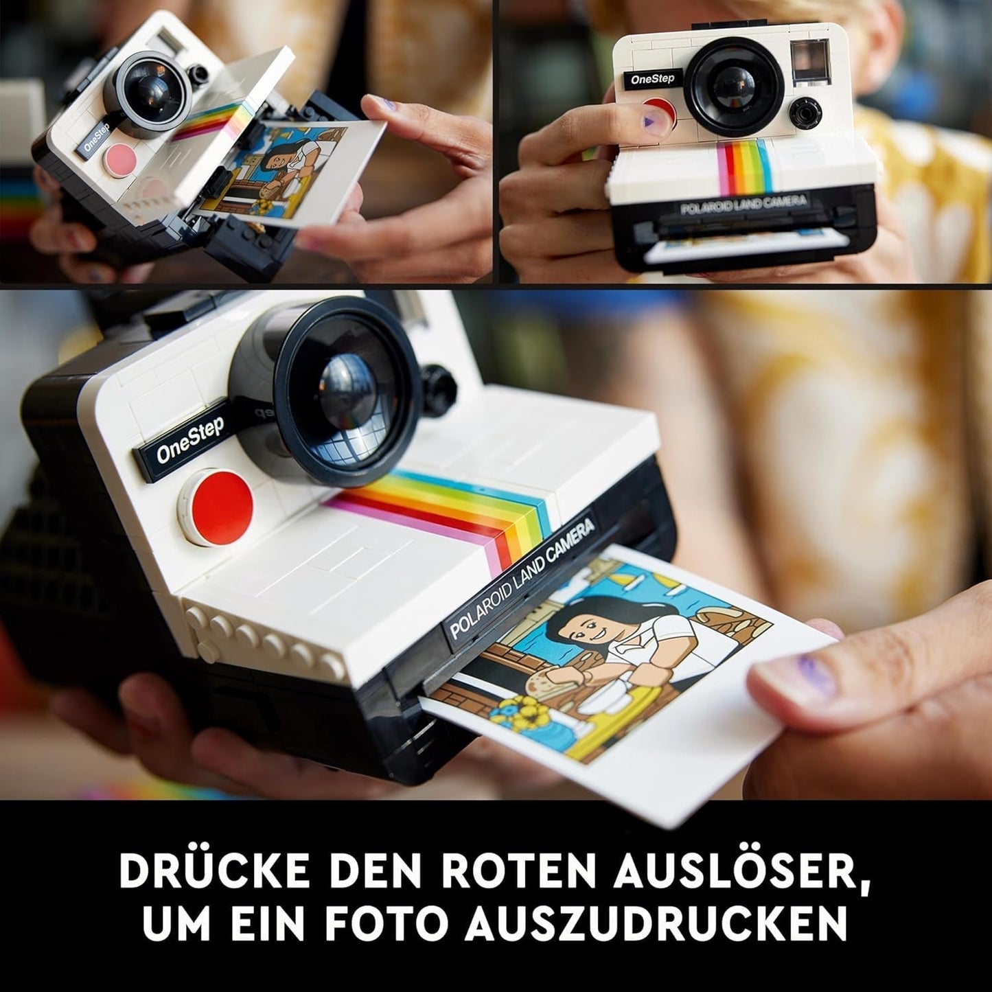 LEGO Ideas Polaroid Onestep SX-70 Kameraset für Erwachsene, Sammlerstück mit authentischen Details, kreative Aktivität, Fotogeschenke für Frauen, Männer, Ihn, Sie und Jugendliche 21345 Bausets Besuchen Sie den LEGO-Store