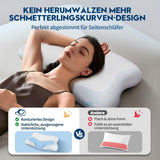 Cloudétoile Nackenkissen Memory-Schaum-Kissen – 2-in-1 ergonomisches orthopädisches Kissen, Visco-Schaum-Kissen, Seitenschläfer-Nackenstützkissen, höhenverstellbares Memory-Schaum-Kissen, weiß, 64 x 38 x 12 cm, orthopädische Nackenkissen, Naty Shop