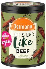 Ostmann Gewürze - Let's Do Like Beef | Rindfleisch-Geschmack für ungewürzte Fleischersatzprodukte | Gewürzsalz für Seitan, Tofu und vegetarische und vegane Gerichte | 90 g in Metalldose recyclebar