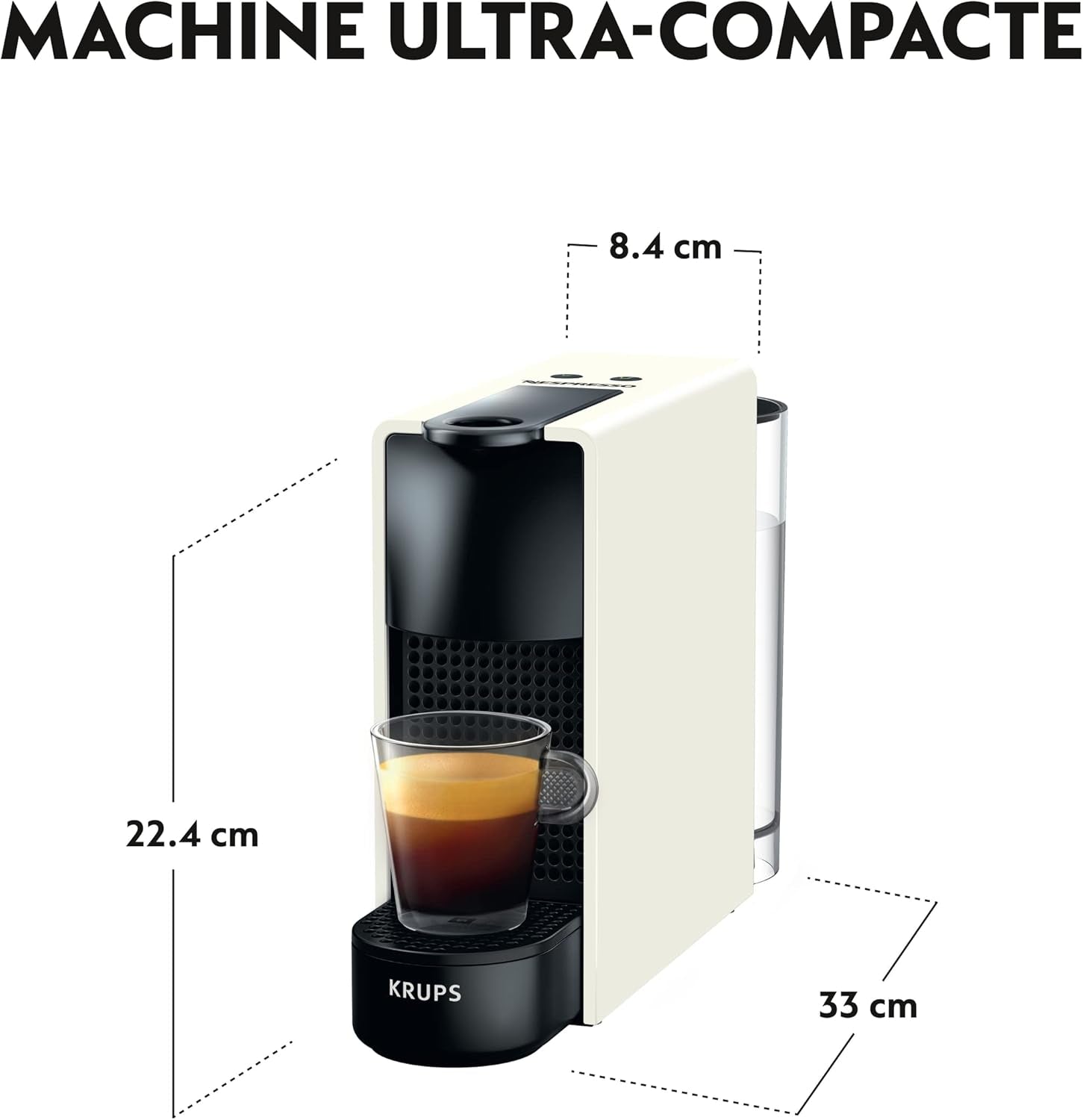 Krups Nespresso Essenza Mini Pure White Espressomaschine, Kaffeekapsel, Espresso-Stil, kompakter Espresso Barista YY2912FD